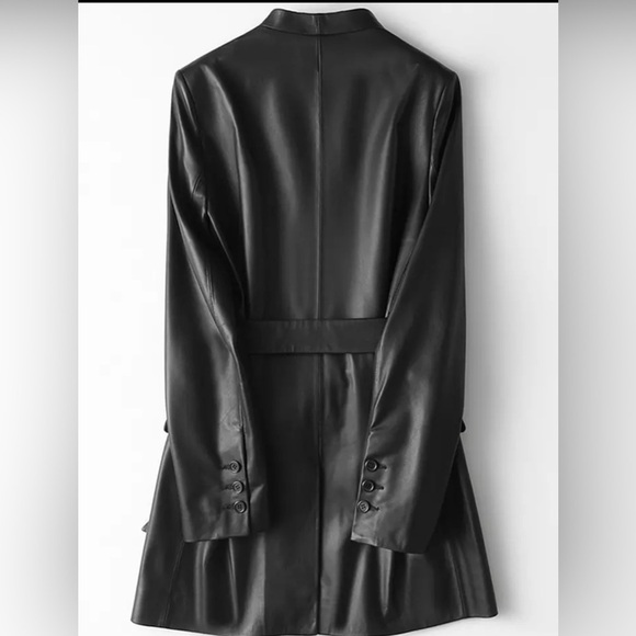 Black Faux Leather Blazer - Picture 2 of 6